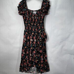 Margaux Riviera High Low Floral Ruffle Spring Summer Midi Dress Size Small
